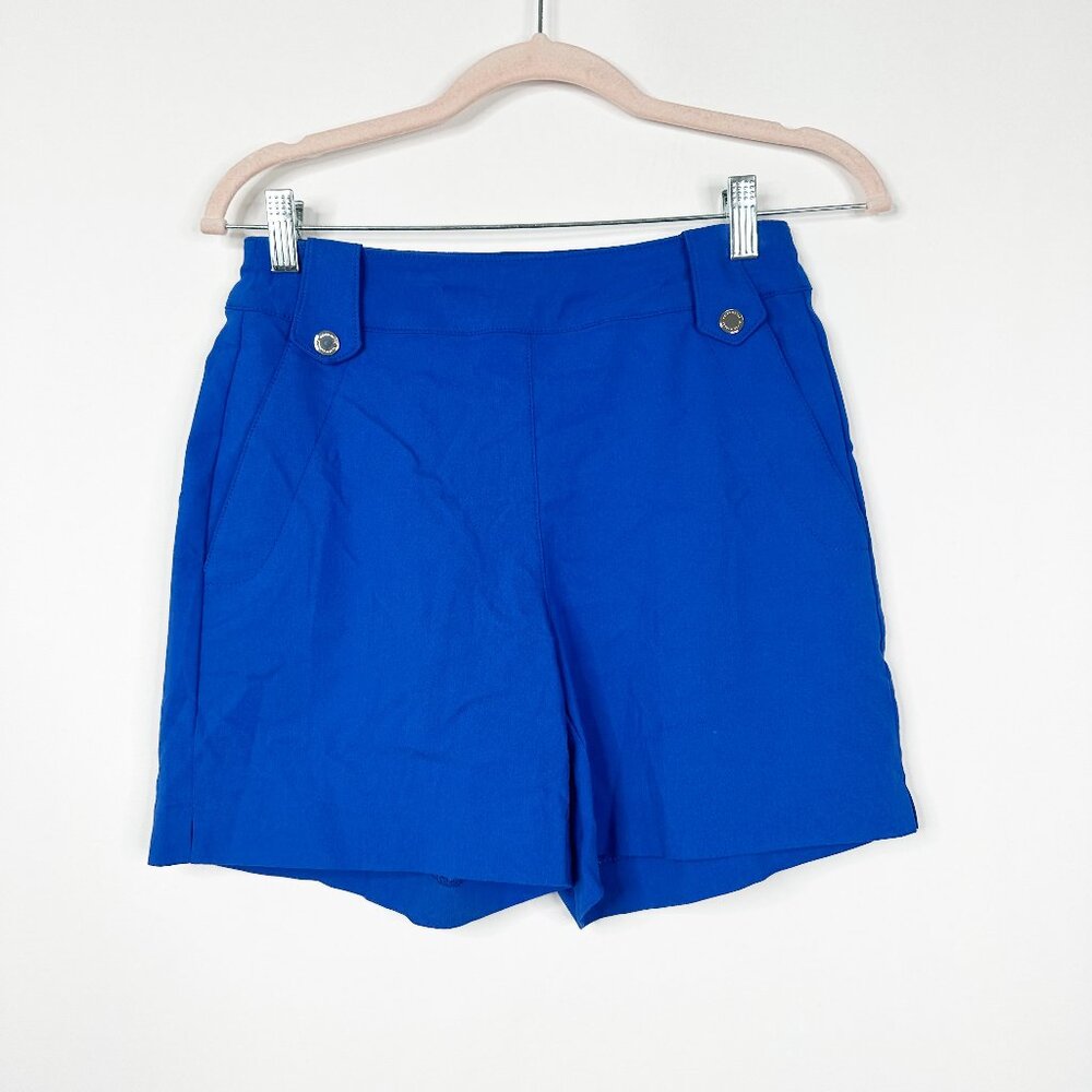 NWT White House Black Market Pull on Short with Tab Detail Cobalt 6 - Picture 2 of 7